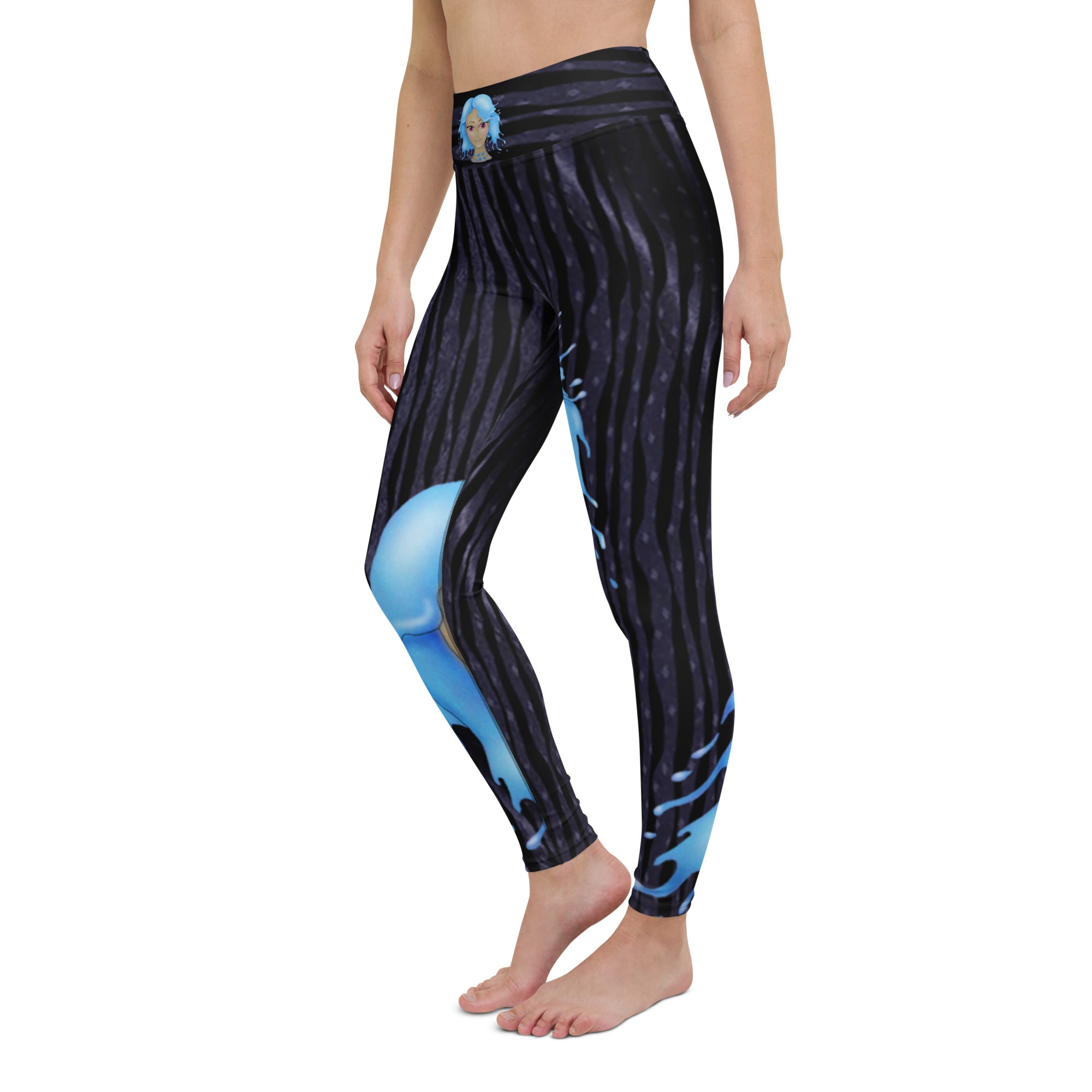 Workout Leggings. Zodiac Art Gym Activewear or Yoga Pants. "Cosmic Aqua" by WickedYo.
